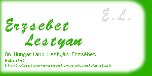 erzsebet lestyan business card